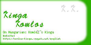 kinga komlos business card